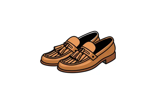 Векторная Иллюстрация Коричневого Цвета Мужской Обуви — стоковый вектор