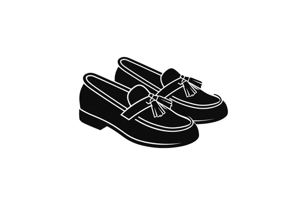 黑色矢量标识中的鞋子图标 — 图库矢量图片