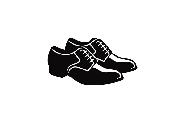 Векторный Черно Белый Силуэт Обуви — стоковый вектор