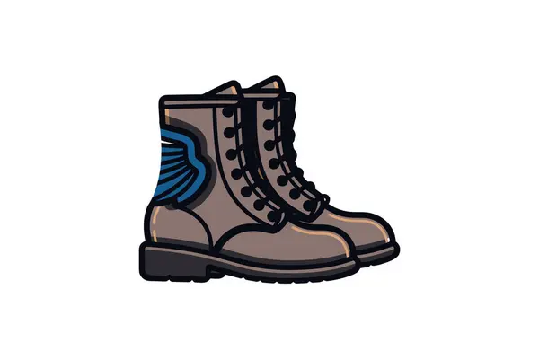 Blue Boots Icon Outline Style — Stock Vector