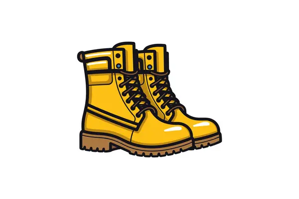 Yellow Boots Isolated Icon White Background — Stock Vector