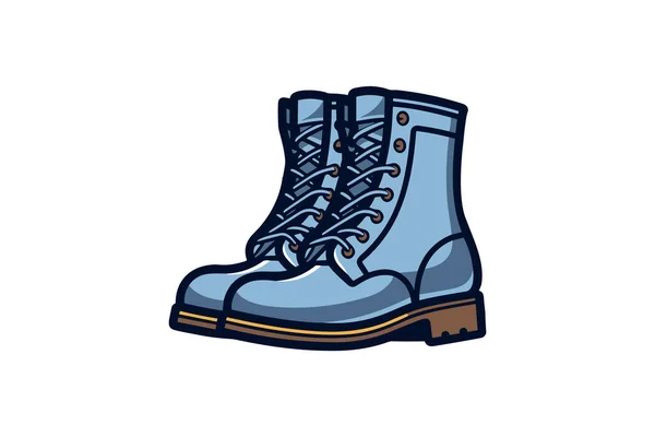 Blue Boots Icon Line Style — Stock Vector
