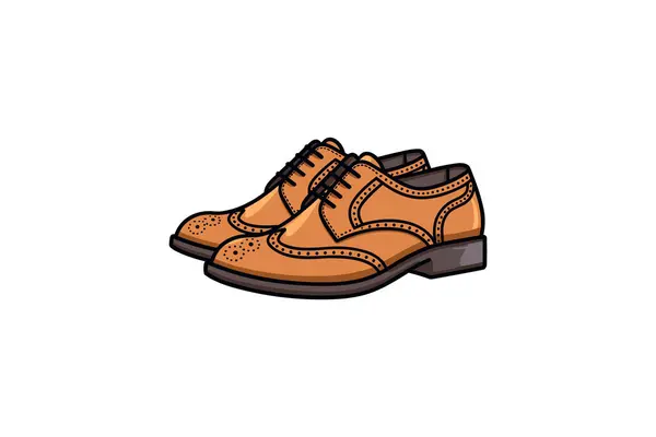 Chaussures Homme Avec Une Illustration Vectorielle Cuir — Image vectorielle