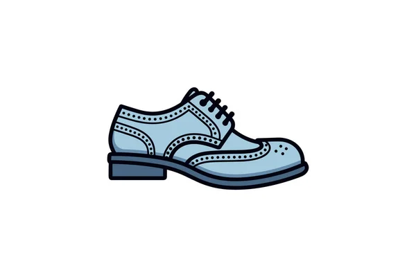 Μπλε Εικονίδιο Πάνινα Παπούτσια Επίπεδη Σχεδίαση Χρώματος Εικονογράφηση Διανύσματος — Διανυσματικό Αρχείο