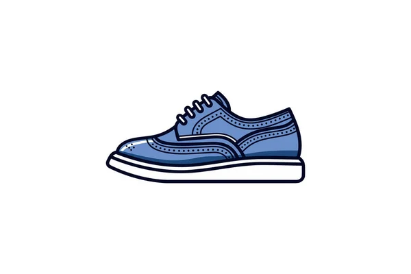 Icona Della Sneaker Blu Illustrazione Piatta Con Scarpe Blu Icone — Vettoriale Stock