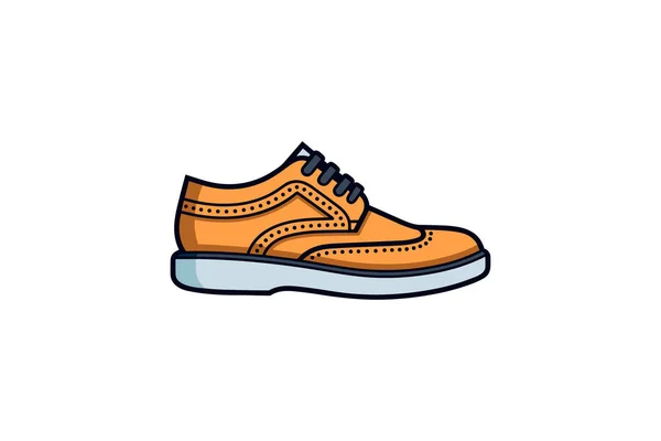 Bir Çift Kahverengi Spor Ayakkabısının Vektör Çizimi — Stok Vektör
