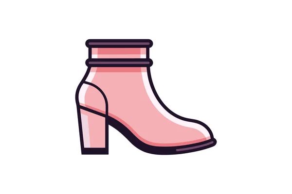 Roze Hoge Hakken Met Roze Schoenen Icoon — Stockvector