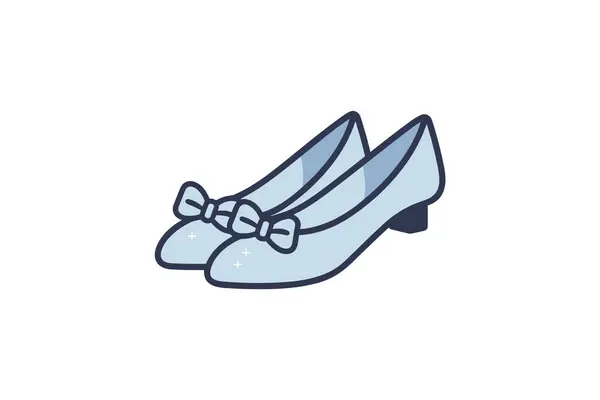 Ícone Sapatos Femininos Estilo Linha Fina Branco — Vetor de Stock