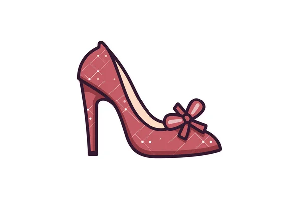Pink Female Shoes High Heels Vector Illustration — Stock Vector