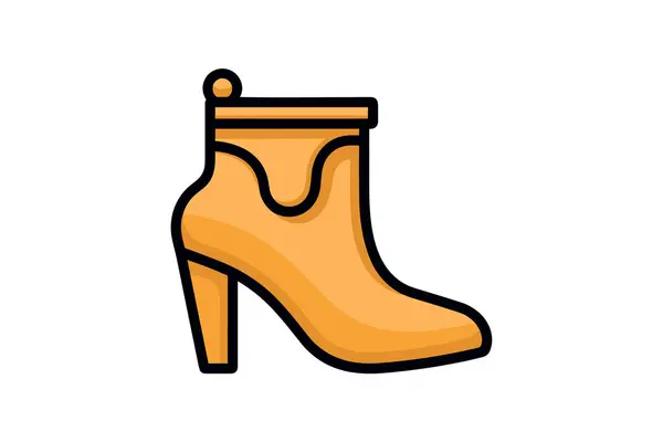 Femme Icône Chaussure Vecteur Mince Signe Ligne Illustration Symbole Contour — Image vectorielle