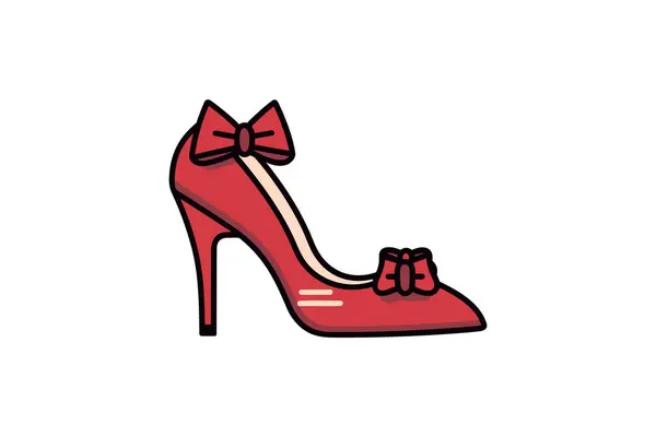 Chaussures Femme Élégantes Avec Arc — Image vectorielle