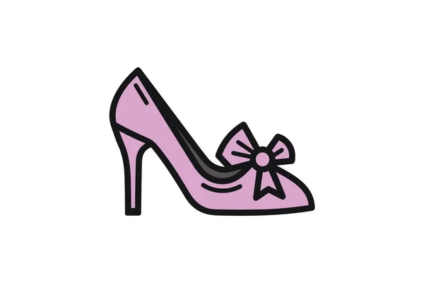 Schöne Weibliche Schuhe Isoliert Icon — Stockvektor