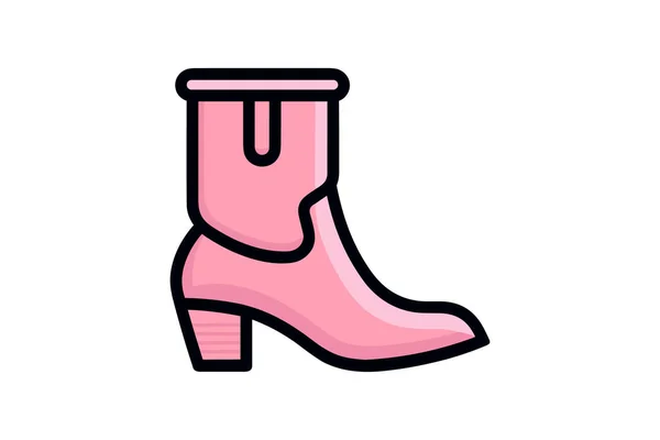 Boot Boots Color Icon Vector Illustration — Stock Vector