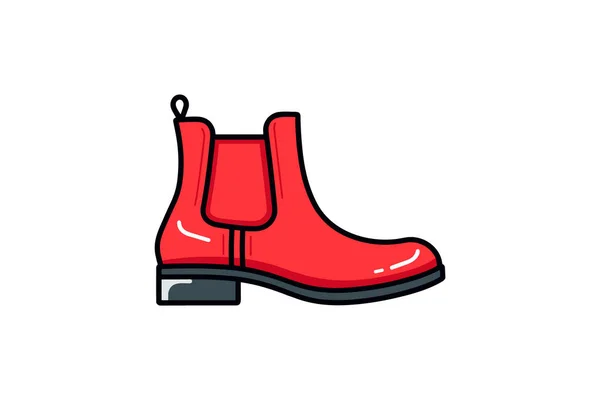 Κόκκινο Εικονίδιο Μπότες Στυλ Κινουμένων Σχεδίων — Διανυσματικό Αρχείο