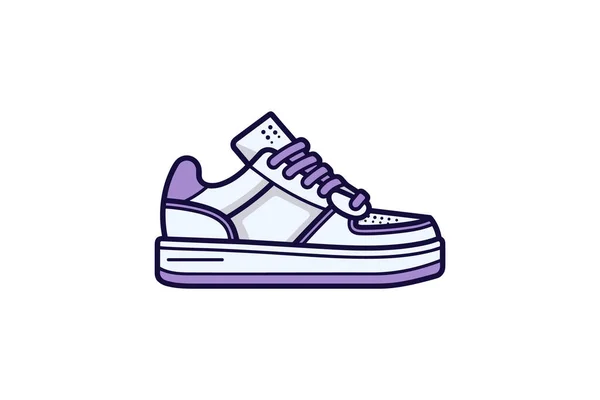 Фіолетовий Значок Взуття Каракулевому Кольорі Векторна Ілюстрація — стоковий вектор