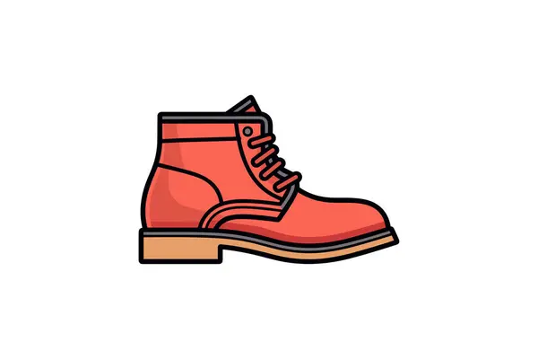 Illustrazione Vettoriale Scarpe Rosse Scarpe Stile Piatto — Vettoriale Stock