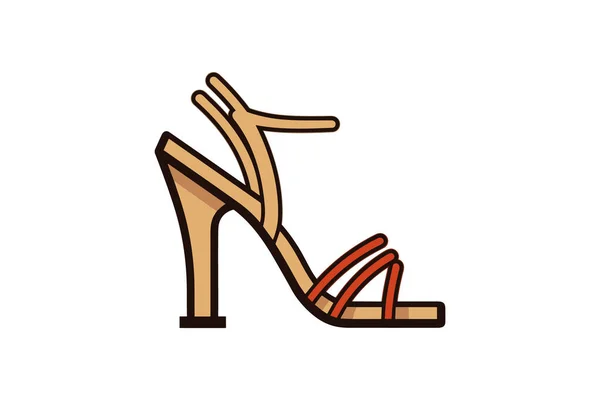 Ícone Sapato Feminino Estilo Esboço — Vetor de Stock