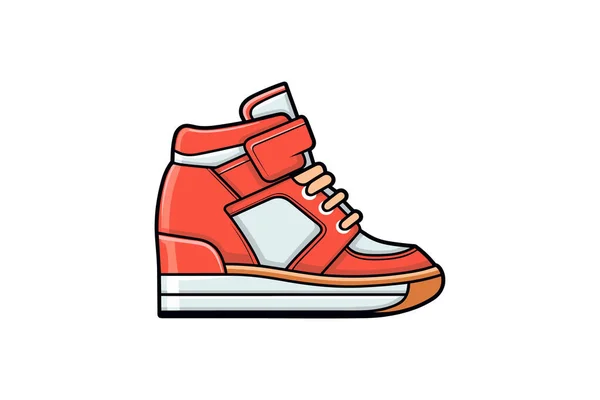 Illustrazione Vettoriale Sneaker Rossa Bianca — Vettoriale Stock