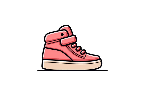 Vektor Tecknad Röda Sneakers Ikon Isolerad Vit Bakgrund Sneakers Illustration — Stock vektor