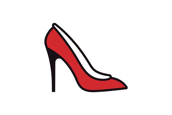 Weibliche Schuh Ikone Linie Stil — Stockvektor
