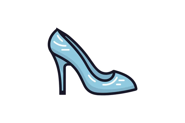 Mavi Ayakkabılar Ikon Vektörü Çizgi Çizgi Çizimi Beyaz Arkaplanda Izole — Stok Vektör