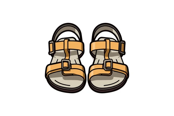 Vector Cartoon Sandals Icon — Stock Vector