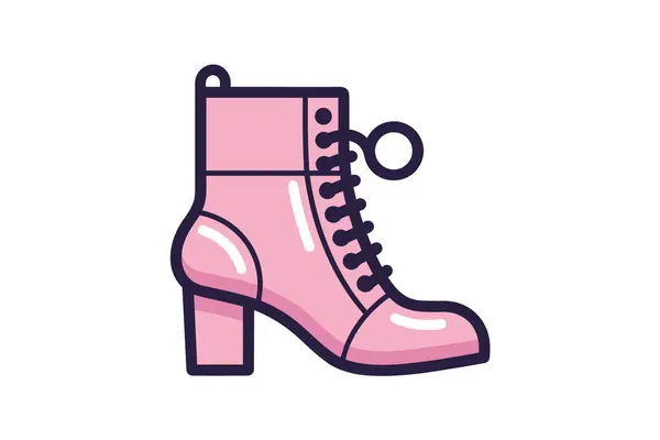 Ikona Różowych Butów Styl Kreskówki Grafika Wektorowa — Wektor stockowy