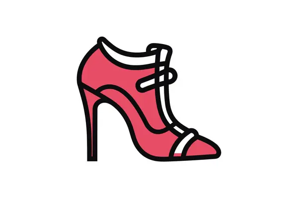 Weibliche Schuhe Farbvektor Illustration — Stockvektor