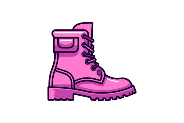 Pink Color Boots Icon — Stock Vector