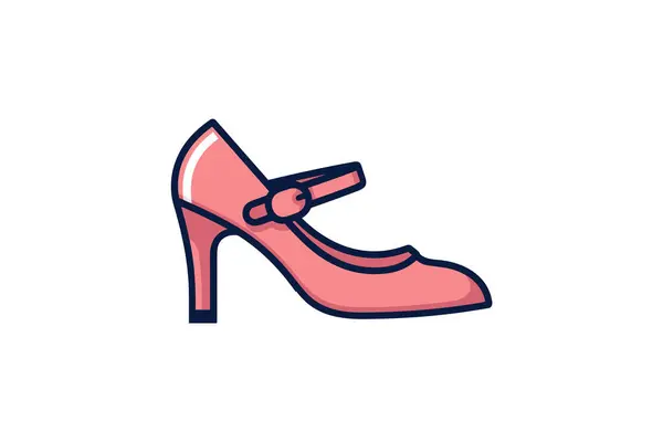 Vrouwelijke Schoenen Icoon Doodle Stijl — Stockvector
