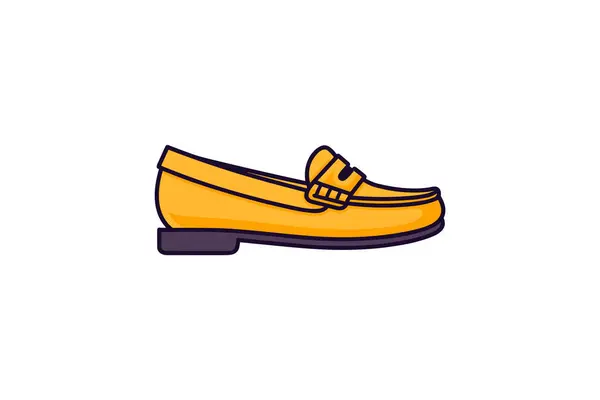 黄色鞋子图标 平面彩色矢量设计 — 图库矢量图片