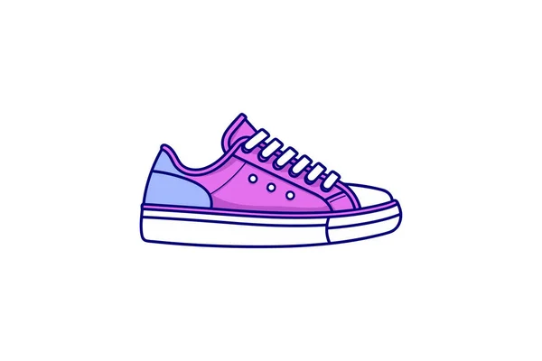Vector Illustration Purple Sneakers Isolated Background Vector — Stock Vector