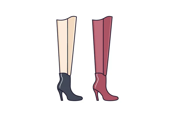 Scarpe Femminili Colore Vettoriale Illustrazione — Vettoriale Stock