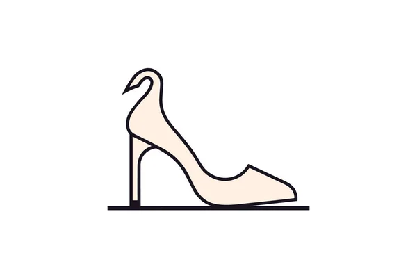 Sapato Feminino Com Ícone Salto Alto Ilustração Vetorial —  Vetores de Stock