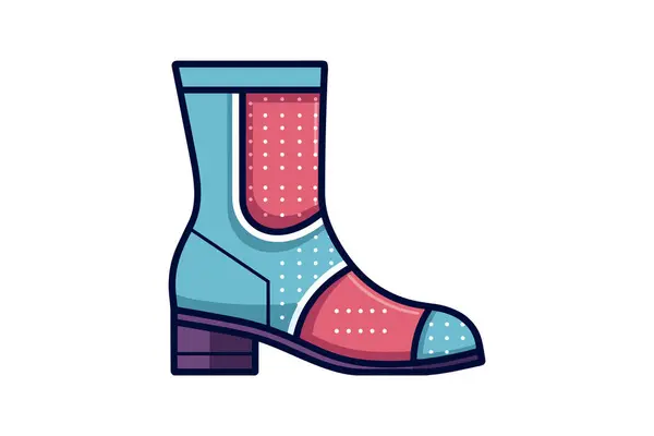 Çoraplı Renk Silueti Ayakkabı Yıldız Vektör Çizimi — Stok Vektör