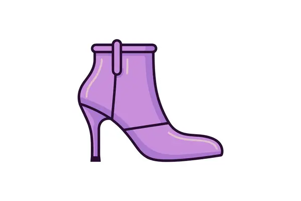Γυναίκες Μπότες Διάνυσμα Εικονίδιο Περίγραμμα Θηλυκό Μπότες Υπογράψει Απομονωμένη Απεικόνιση — Διανυσματικό Αρχείο
