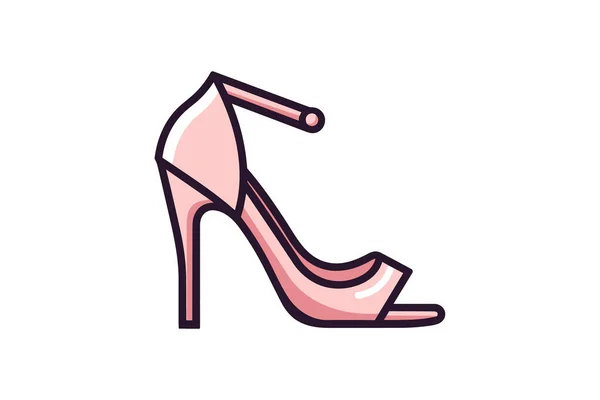 Розовые Туфли Высоких Каблуках Розовыми Туфлями Векторная Иллюстрация — стоковый вектор