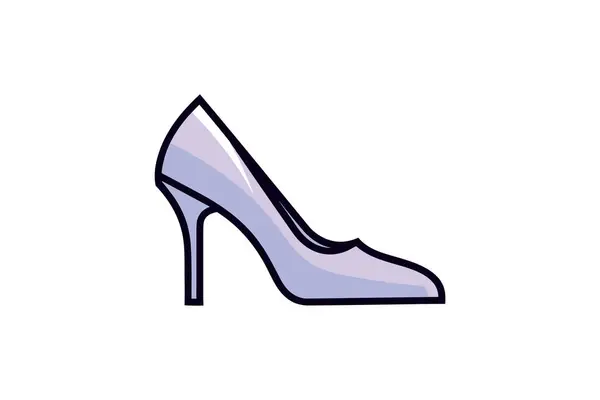 High Heel Schuh Farbe Vektor Doodle Symbol — Stockvektor