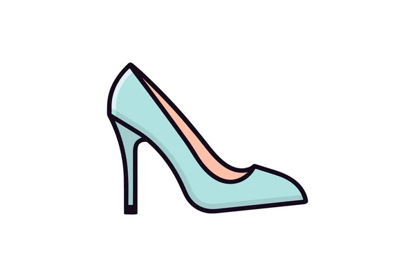 Ilustração Vetorial Sapatos Femininos Ícone — Vetor de Stock