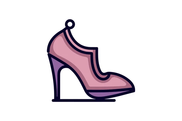 Beyaz Arkaplanda Izole Edilmiş Kadın Ayakkabı Simgesi Vektörü Sizin Ağınız — Stok Vektör