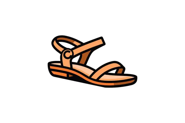 Кольоровий Літній Значок Взуття Плоский Дизайн Кольору Векторна Ілюстрація — стоковий вектор