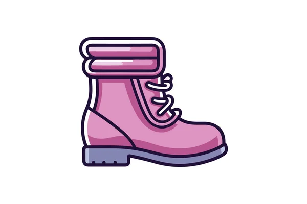 Winter Boots Color Line Icon Winter Clothes Vector Isolated Illustration — Stock Vector