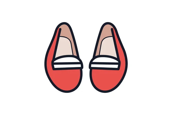 Par Ícone Sapatos Femininos Ilustração Vetorial Isolada Sobre Fundo Branco —  Vetores de Stock