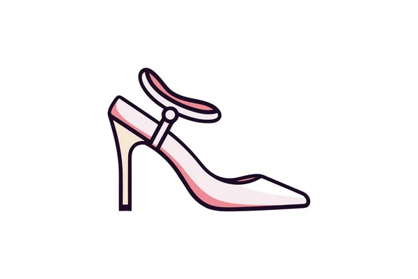 女性高跟鞋图标 彩色设计矢量插图 — 图库矢量图片
