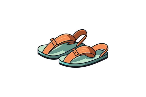 Summer Flip Flops Icon — Stock Vector