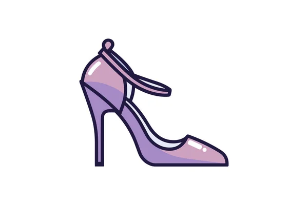 Обувь Женская Обувь Вектором Значка Обуви Обувь Надписью Иллюстрация Цветовой — стоковый вектор