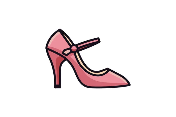 Ikon Sepatu Wanita Vektor Ilustrasi Sepatu Wanita - Stok Vektor