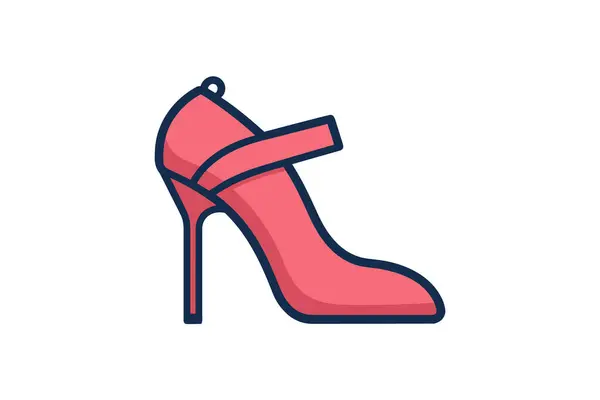 Arka Planda Web Tasarımı Sunumu Için Kadın Ayakkabı Rengi Karalama — Stok Vektör