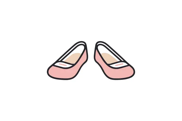 Chaussures Femme Icône Style Plat — Image vectorielle