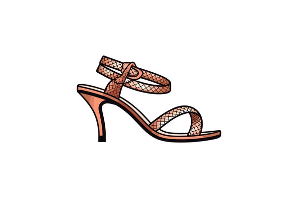 Yüksek Topuklu Şık Kadın Ayakkabısı Vektör Renk Tasarımı — Stok Vektör